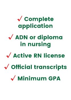 RN to BSN admission checklist